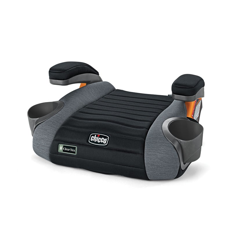 Chicco مقعد سيارة Chicco GoFit ClearTex بدون ظهر، مقعد معزز للسفر، مقعد معزز محمول للأطفال من عمر 4 سنوات على الأقل ووزن 40-110 رطل. | ظل/أسود - Image 1